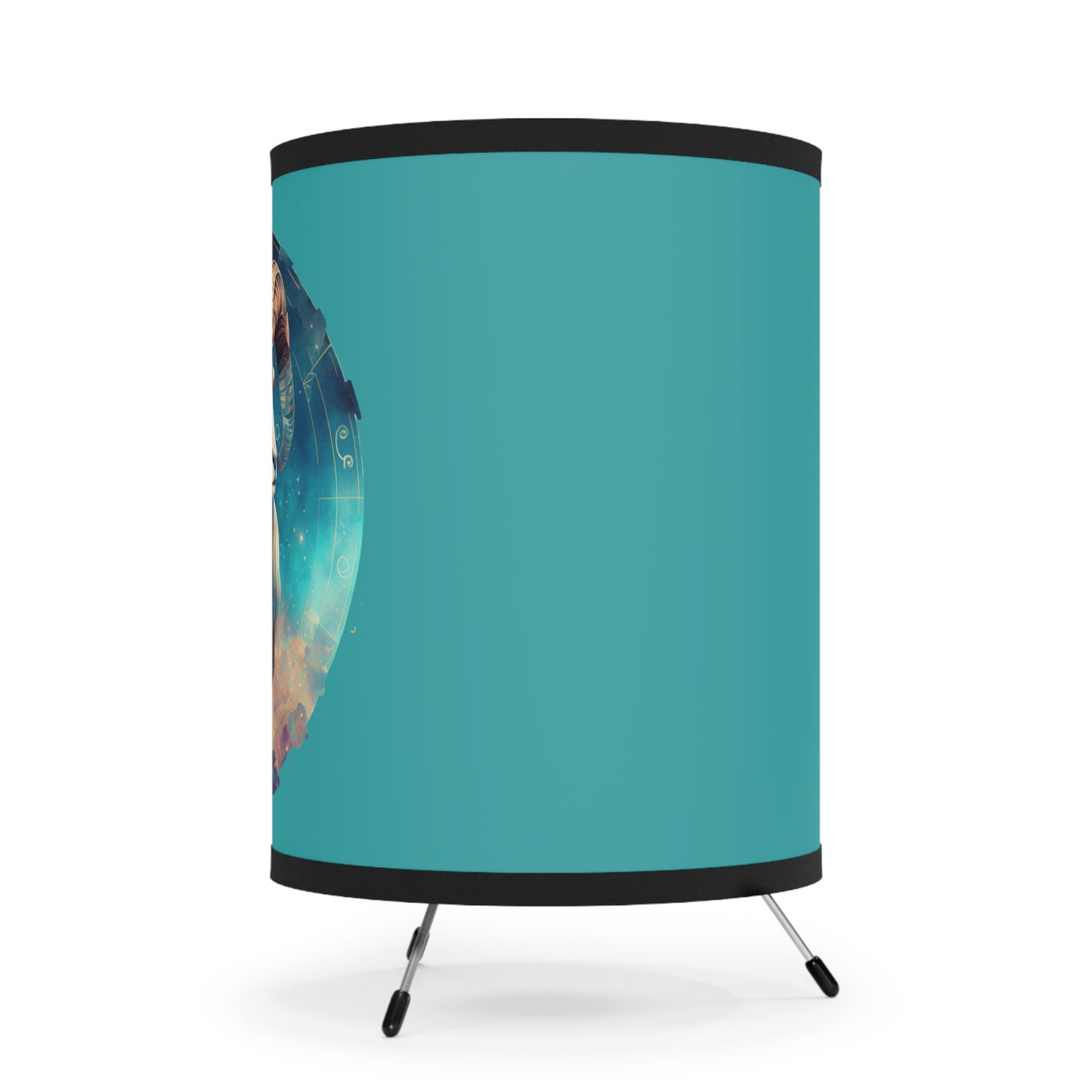 Aries Ram with Starry Background Tripod Lamp with Printed Shade, US\CA plug