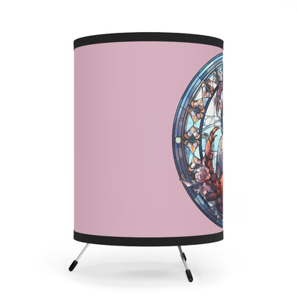 Cancer Stained Glass Illustration Tripod Lamp with Printed Shade, US\CA plug