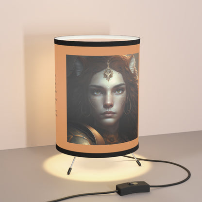 Leo Warrior Goddess with Inspirational Poem Printed Shade Tripod Lamp, US\CA plug