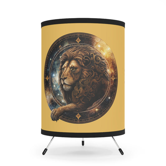 Leo in the Stars with Inspirational Poem Printed Shade Tripod Lamp, US\CA plug
