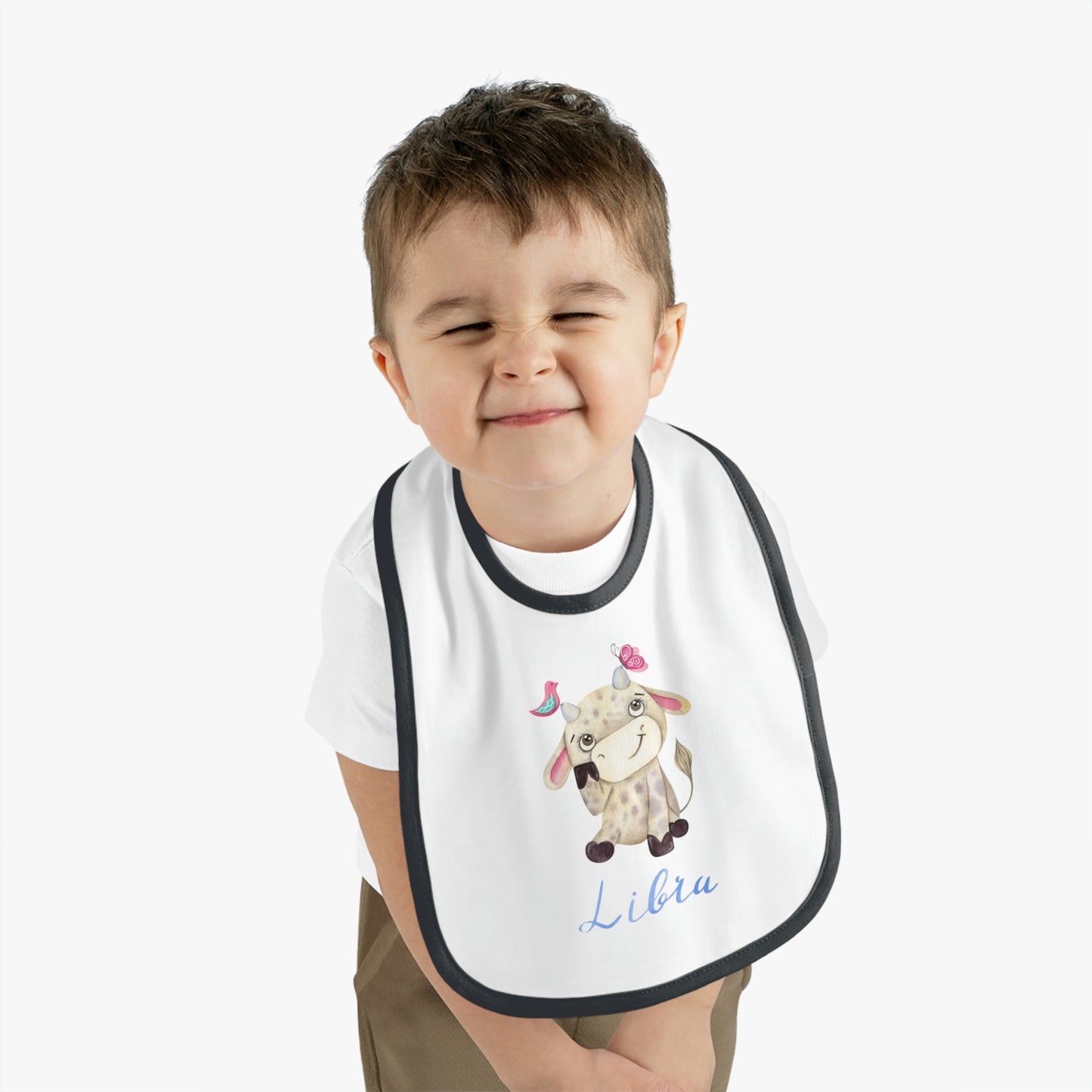 Baby Libra Bib: Bull-Aries Watercolor