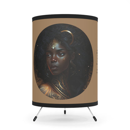 Virgo Goddess with Inspirational Poem Tripod Lamp with Printed Shade, US\CA plug