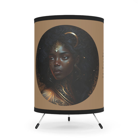 Virgo Goddess with Inspirational Poem Tripod Lamp with Printed Shade, US\CA plug