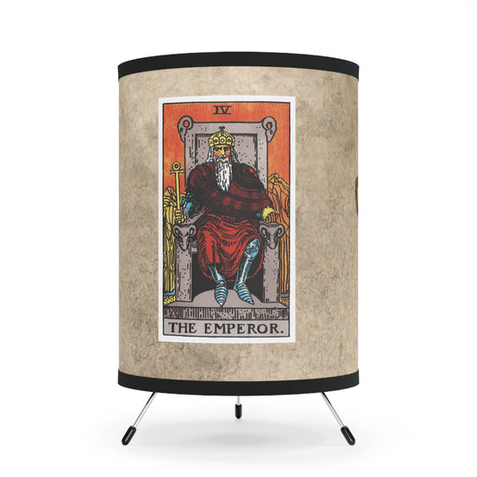 The Emperor Card with Aries Symbols Printed Shade Tripod Lamp, US\CA plug