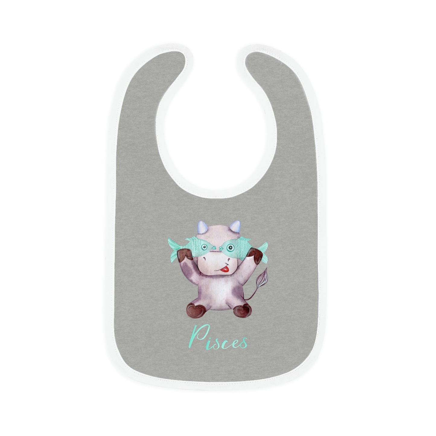 Baby Pisces Bib: Bull-Aries Watercolor