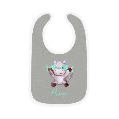 Baby Pisces Bib: Bull-Aries Watercolor