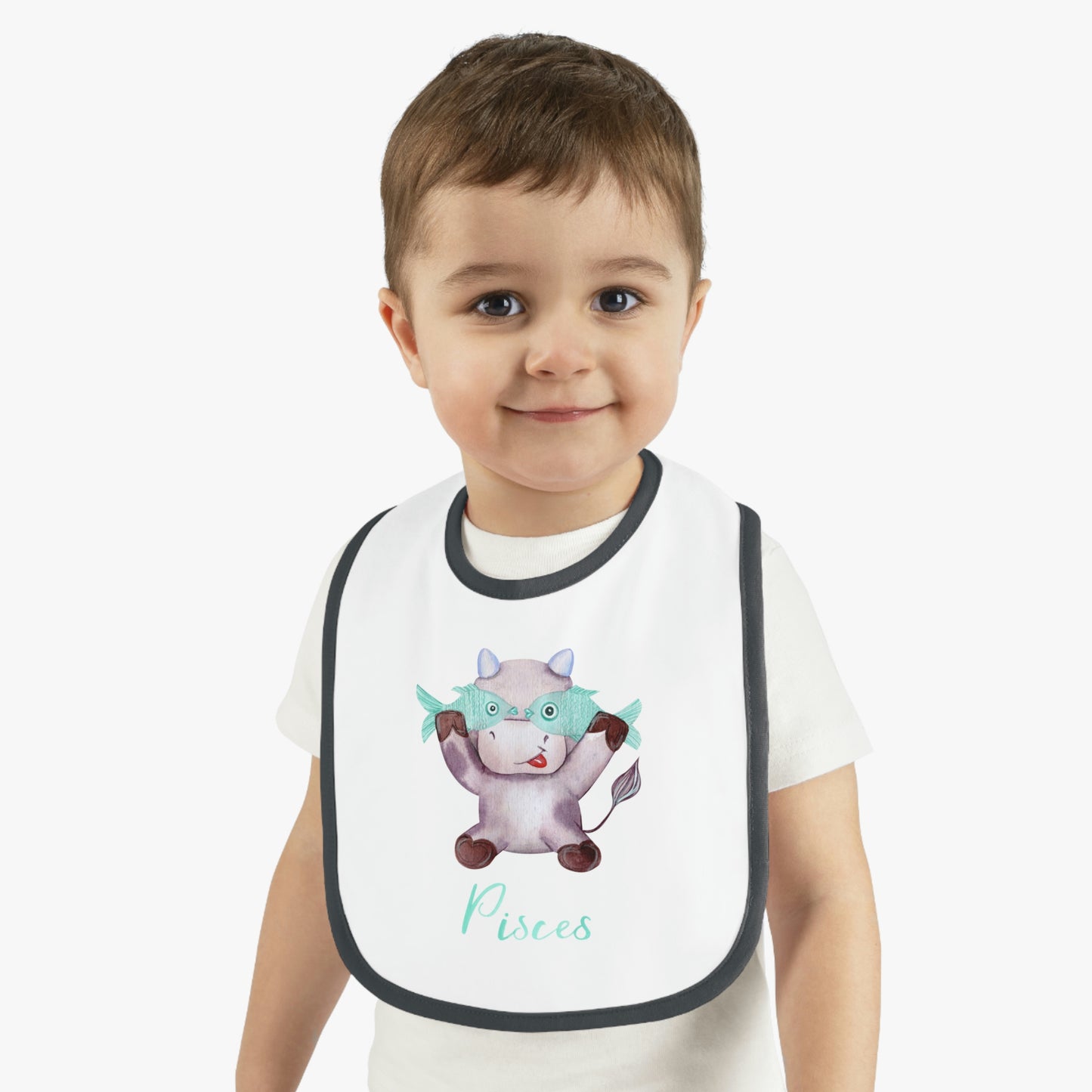 Baby Pisces Bib: Bull-Aries Watercolor