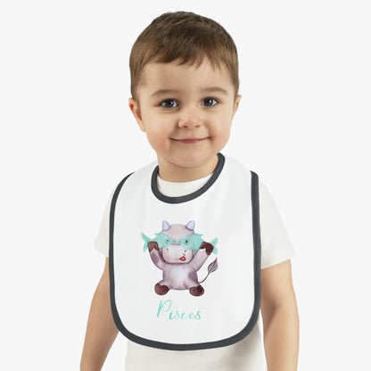 Baby Pisces Bib: Bull-Aries Watercolor
