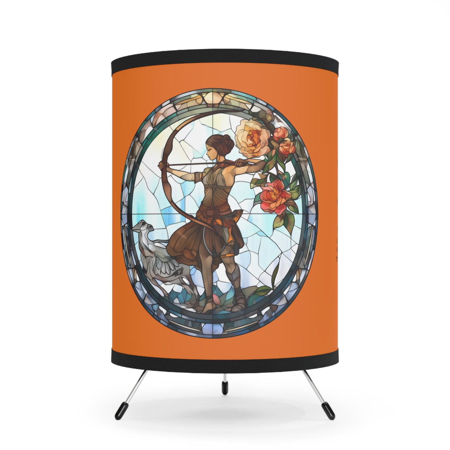 Sagittarius Stained Glass with Inspirational Poem Tripod Lamp with Printed Shade, US\CA plug