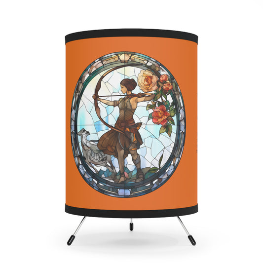Sagittarius Stained Glass with Inspirational Poem Tripod Lamp with Printed Shade, US\CA plug