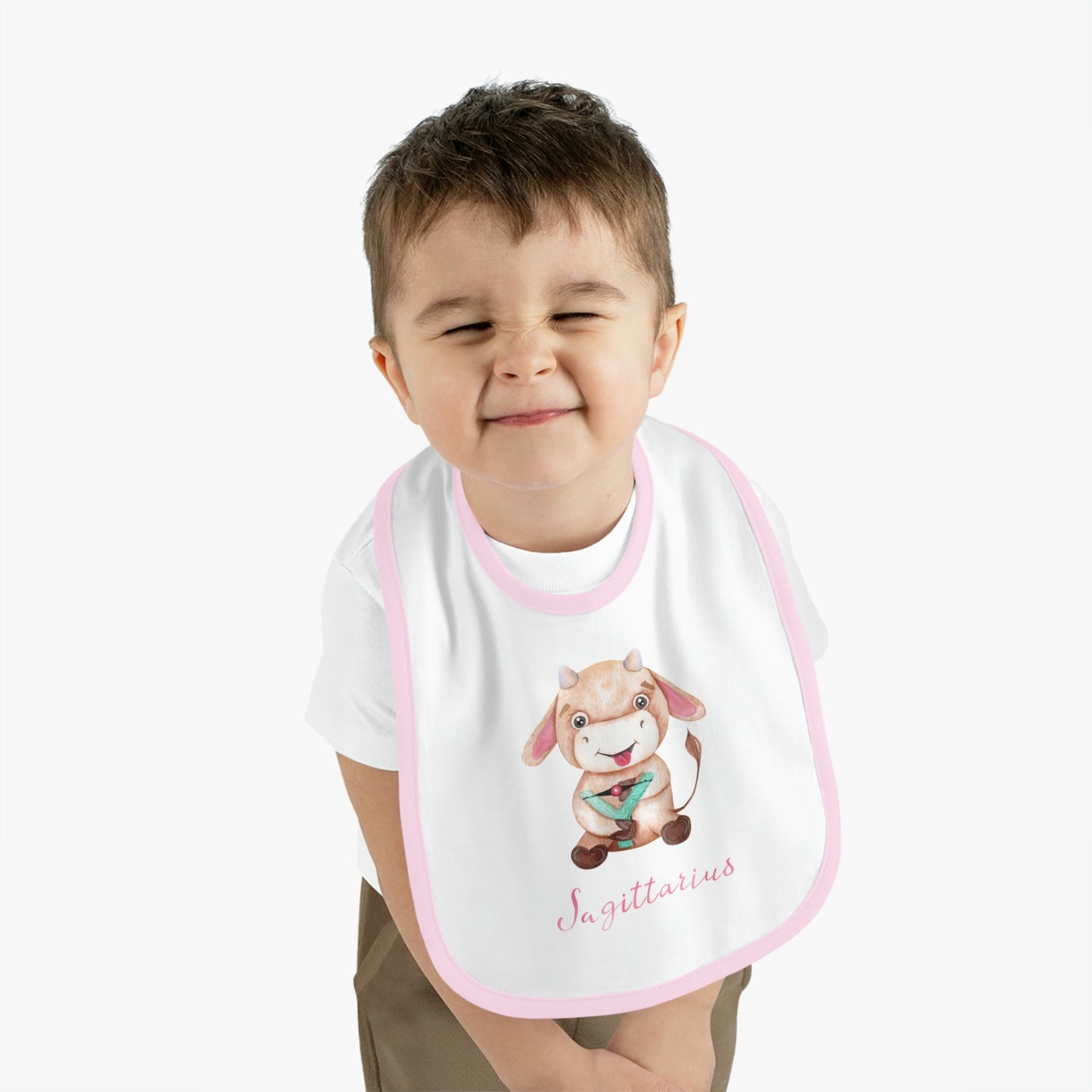 Baby Sagittarius Bib: Bull-Aries Watercolor