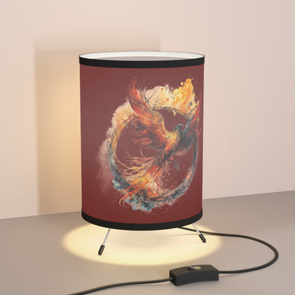 Scorpio Watercolor Phoenix Tripod Lamp with Printed Shade, US\CA plug