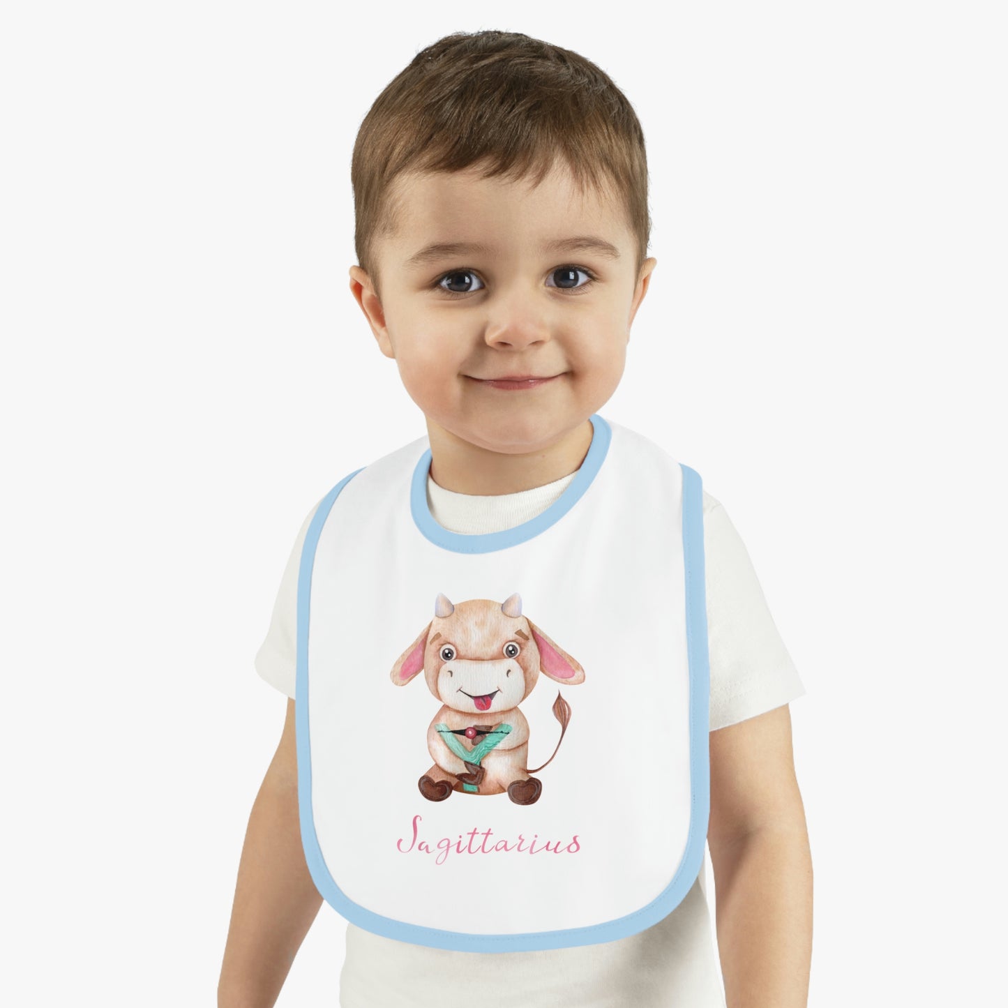 Baby Sagittarius Bib: Bull-Aries Watercolor