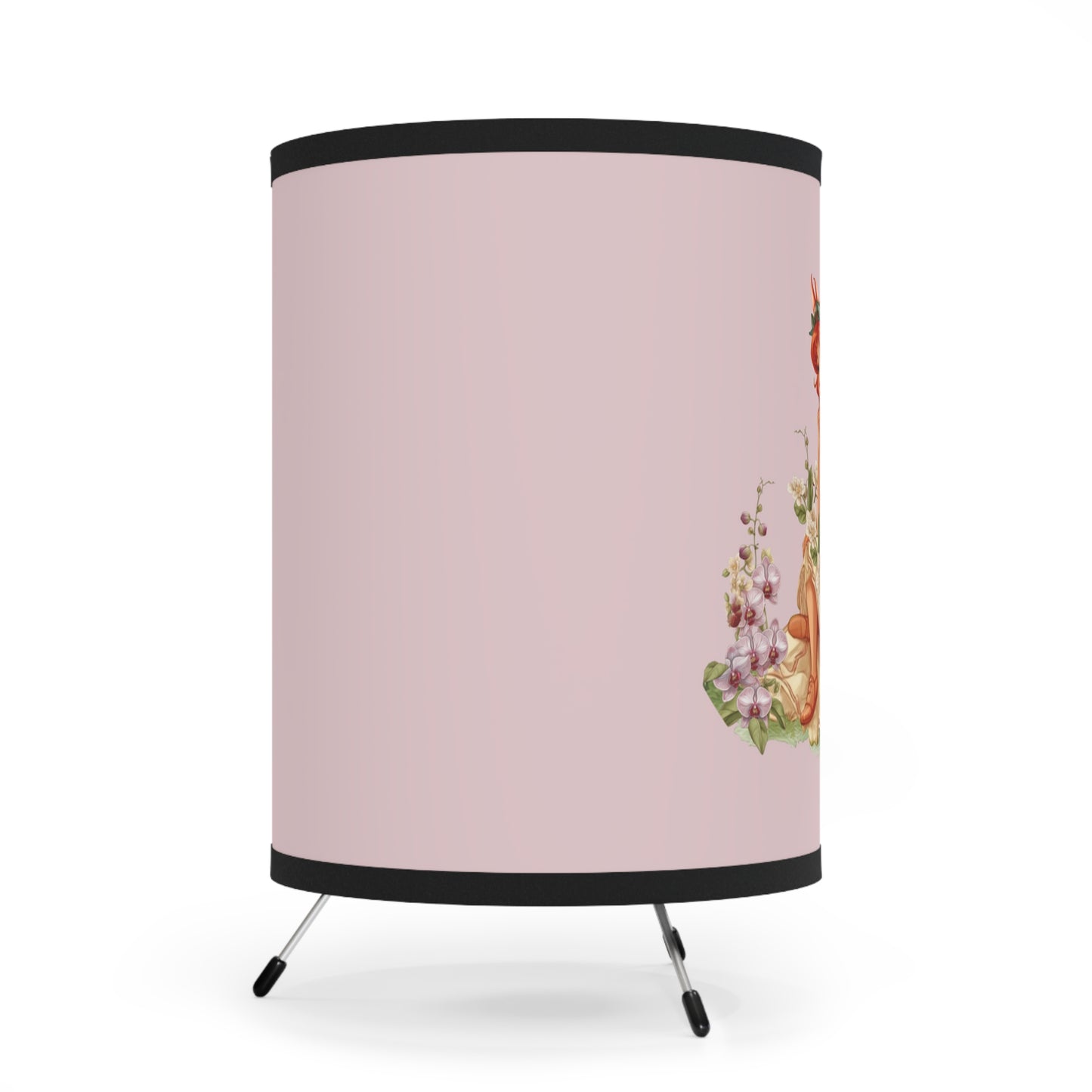 Cancer Vintage Illustration Printed Shade Tripod Lamp, US\CA plug