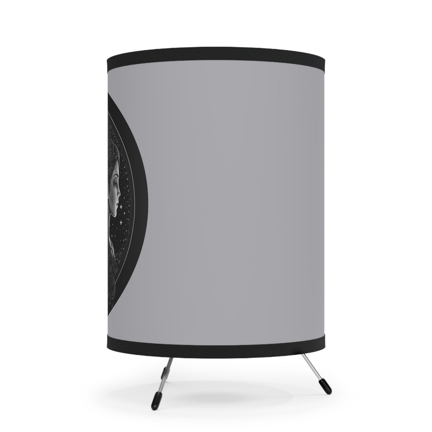 Gemini in Black and White Printed Shade Tripod Lamp, US\CA plug