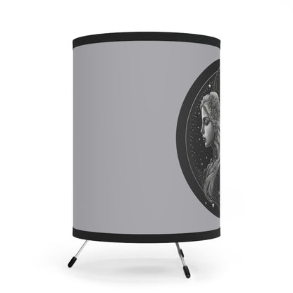 Gemini in Black and White Printed Shade Tripod Lamp, US\CA plug