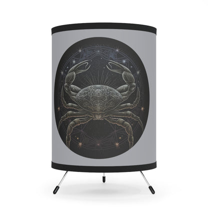 Cancer in Black and Gold with Inspirational Poem Printed Shade Tripod Lamp, US\CA plug