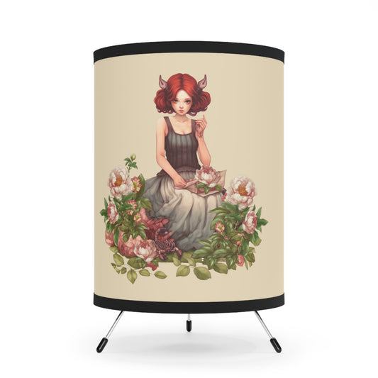 Scorpio Vintage Illustration Tripod Lamp with Printed Shade, US\CA plug