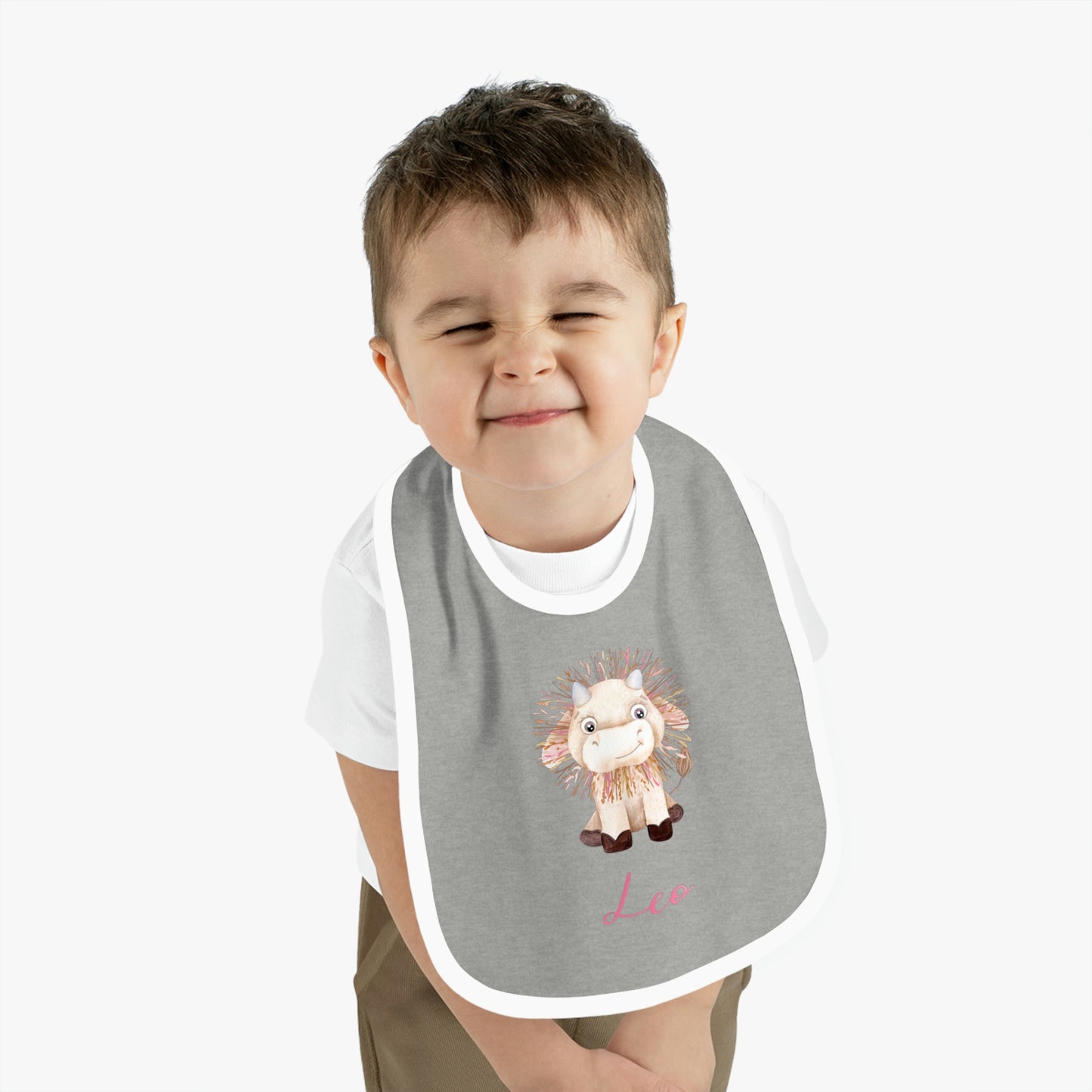 Baby Leo Bib: Bull-Aries Watercolor