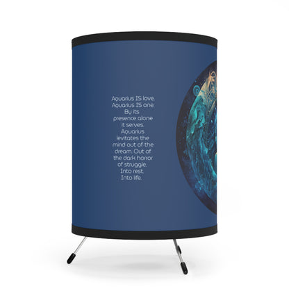 Aquarius Star Goddess with Inspirational Poem Tripod Lamp with Printed Shade, US\CA plug