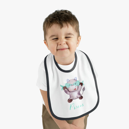 Baby Pisces Bib: Bull-Aries Watercolor