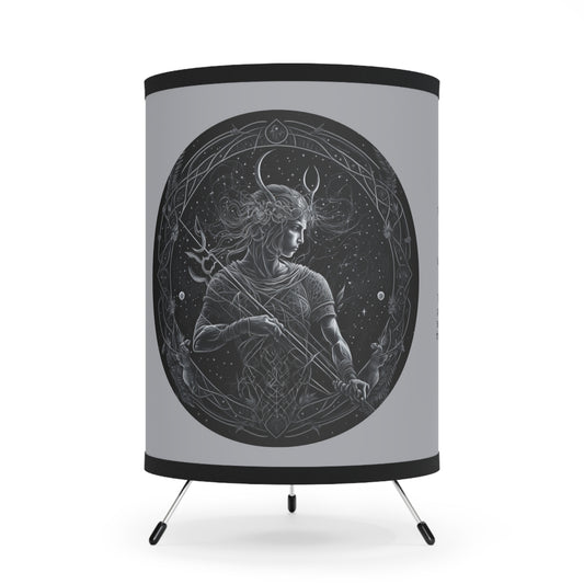 Sagittarius centaur in Black and White with Inspirational Poem Tripod Lamp with Printed Shade, US\CA plug