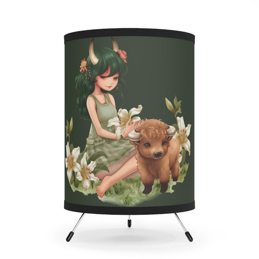 Taurus Vintage Illustration Tripod Lamp with Printed Shade, US\CA plug