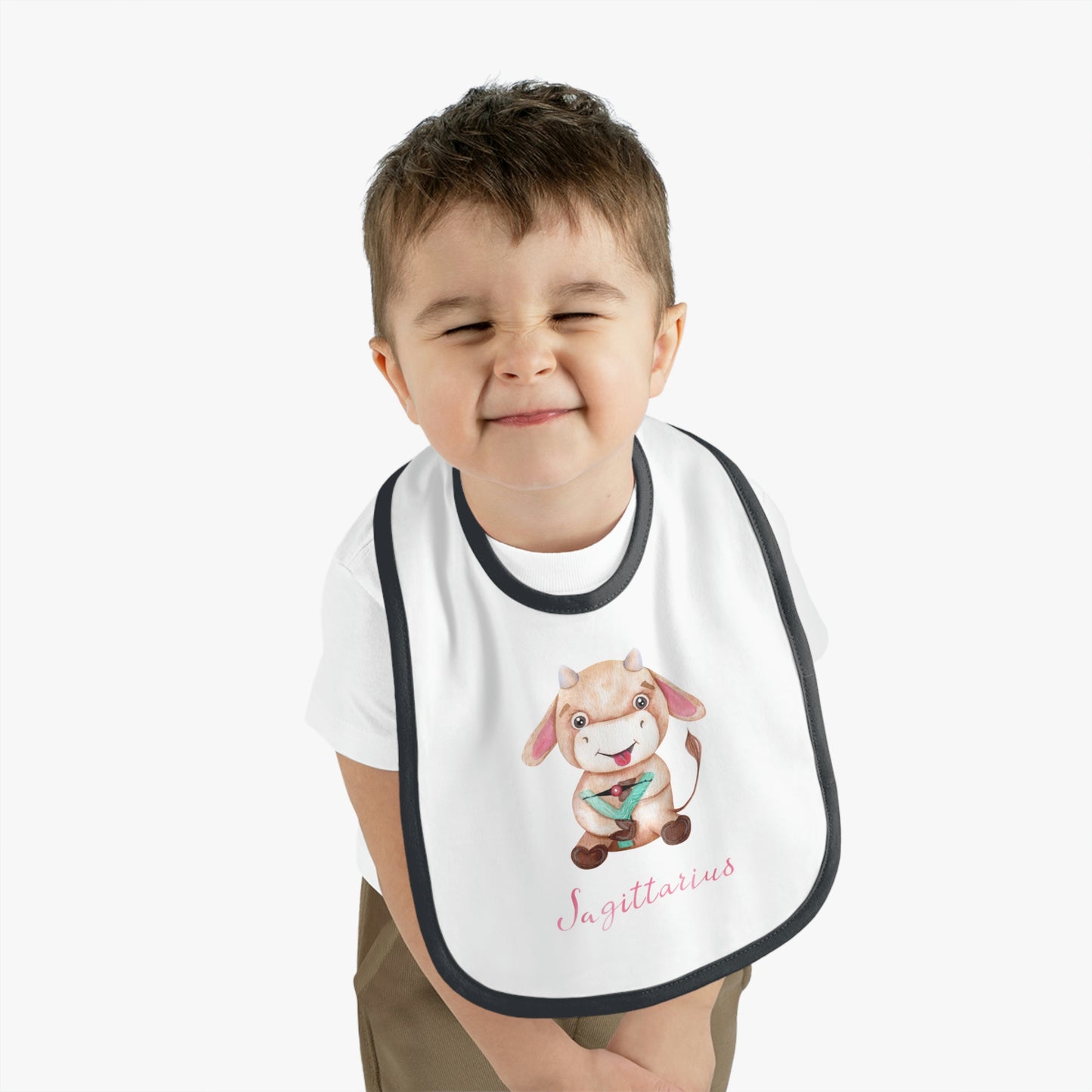 Baby Sagittarius Bib: Bull-Aries Watercolor