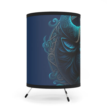 Taurus in Blue Tripod Lamp with High-Res Printed Shade, US\CA plug