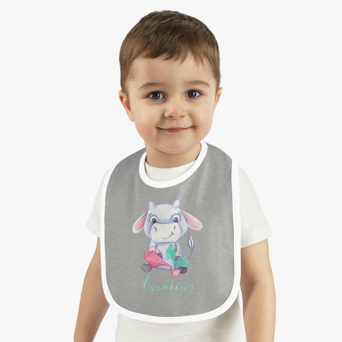Baby Aquarius Bib: Bull-Aries Watercolor