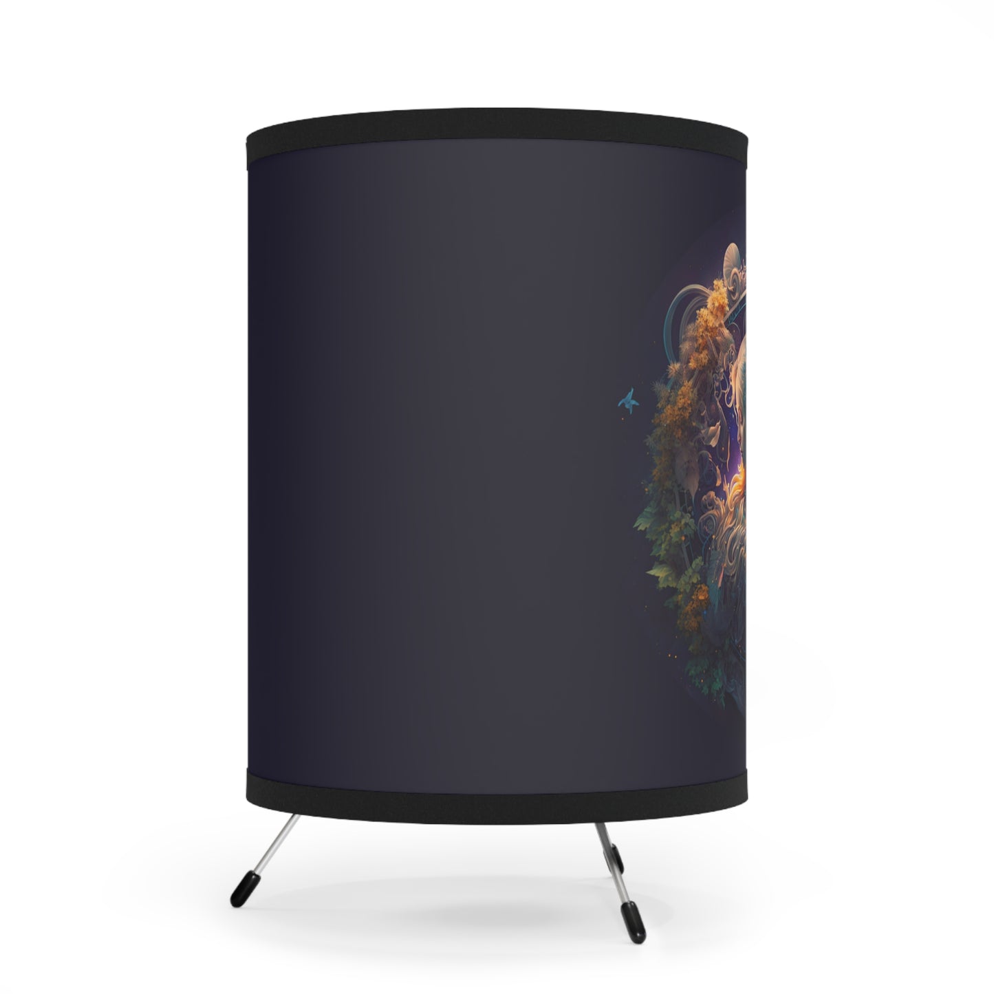 Virgo Celestial Goddess Tripod Lamp with Printed Shade, US\CA plug