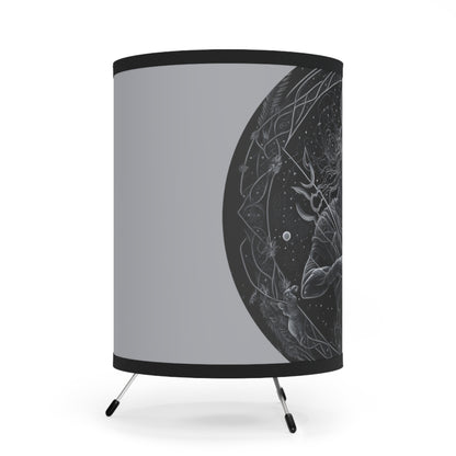 Sagittarius centaur in Black and White Tripod Lamp with Printed Shade, US\CA plug