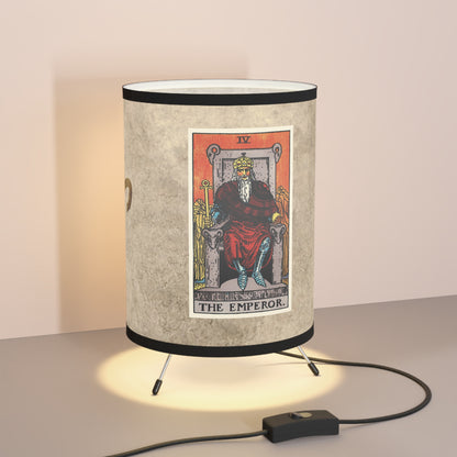 The Emperor Card with Aries Symbols Printed Shade Tripod Lamp, US\CA plug