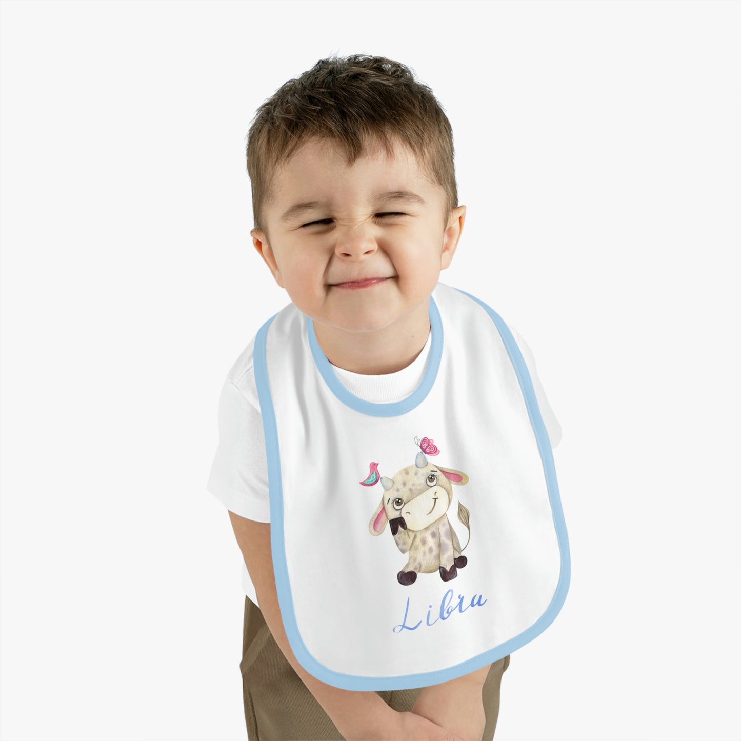 Baby Libra Bib: Bull-Aries Watercolor