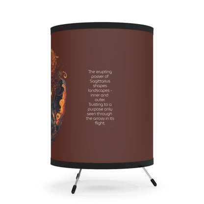 Sagittarius Fire Goddess with Inspirational Poem Tripod Lamp with Printed Shade, US\CA plug