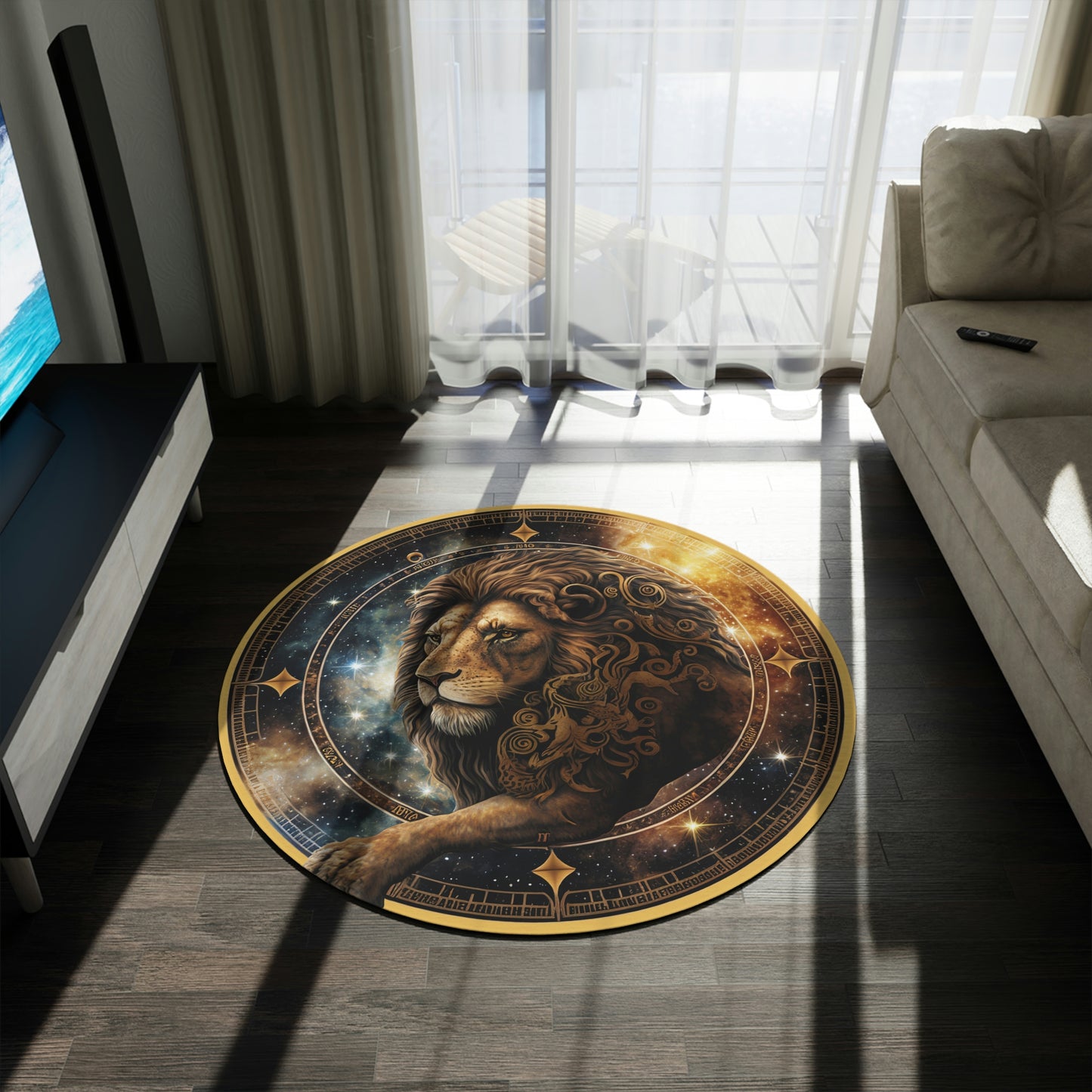 Leo in the Starts Round 60 Inch Rug