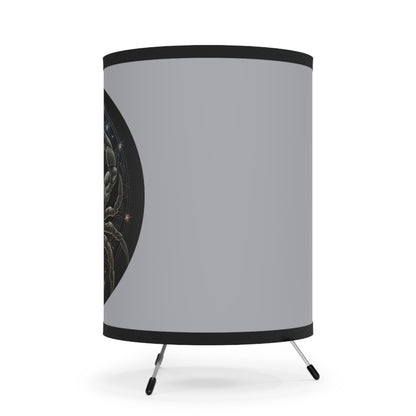 Cancer in Black and Gold Printed Shade Tripod Lamp, US\CA plug