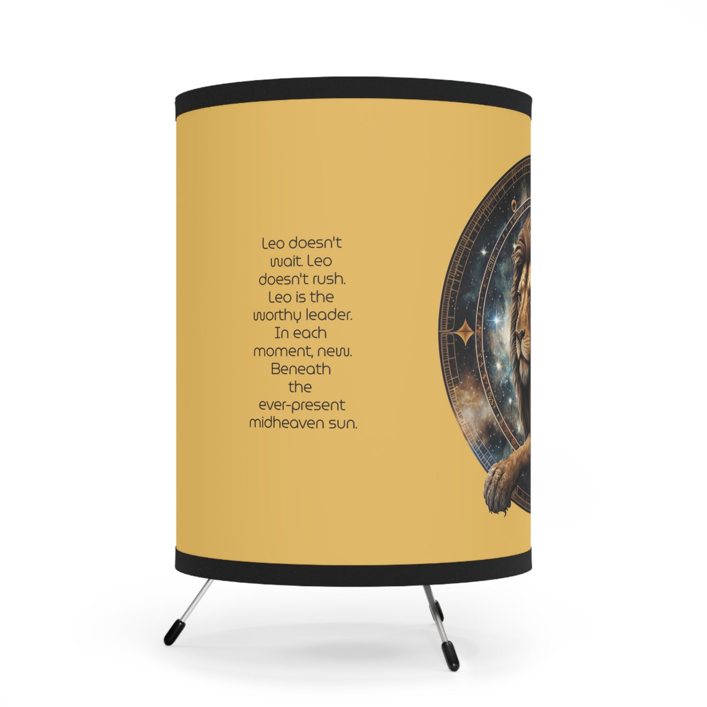 Leo in the Stars with Inspirational Poem Printed Shade Tripod Lamp, US\CA plug